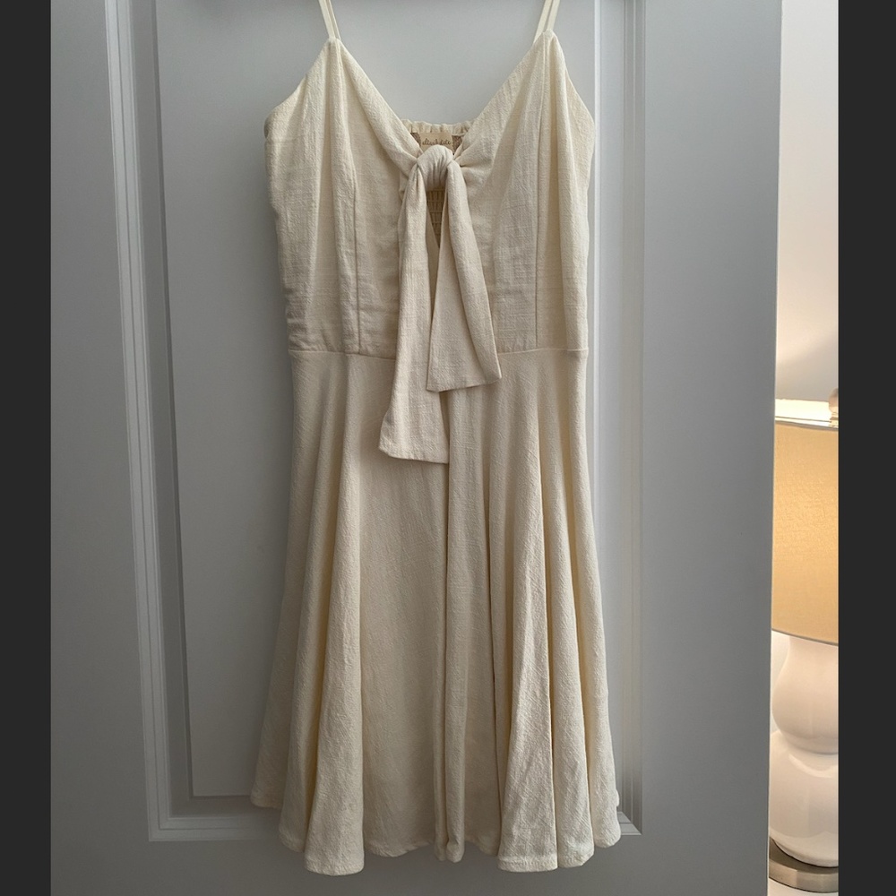 Altar'd State Cream Tie Front Flowy Dress
